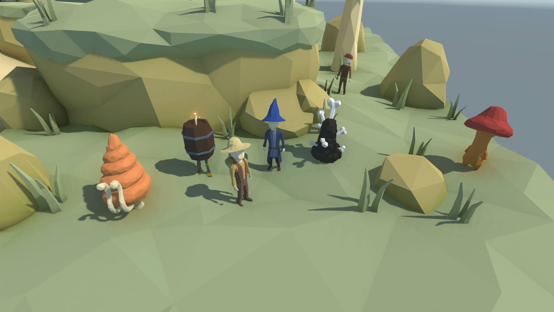 Some of the character types, including the mage, giant snail, traveler, and tar slime